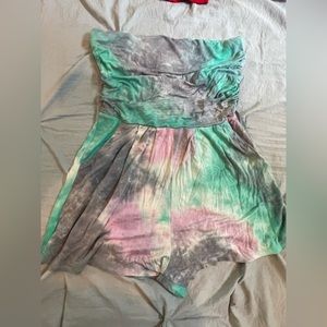 Tie-die short romper